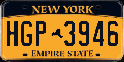 NY license plate HGP3946