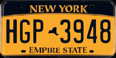 NY license plate HGP3948