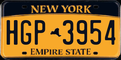 NY license plate HGP3954