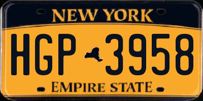 NY license plate HGP3958