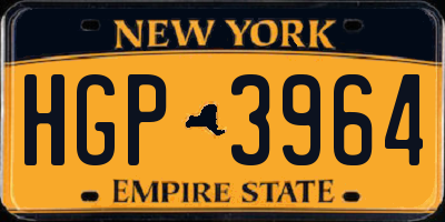 NY license plate HGP3964