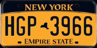 NY license plate HGP3966