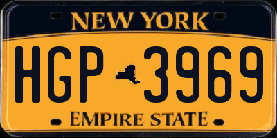 NY license plate HGP3969