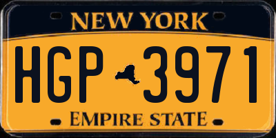 NY license plate HGP3971