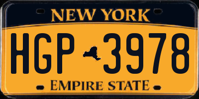 NY license plate HGP3978