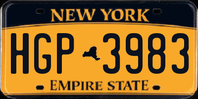 NY license plate HGP3983