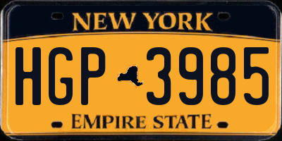 NY license plate HGP3985