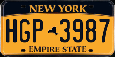 NY license plate HGP3987