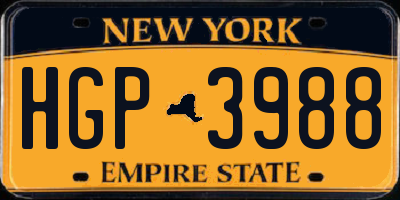 NY license plate HGP3988