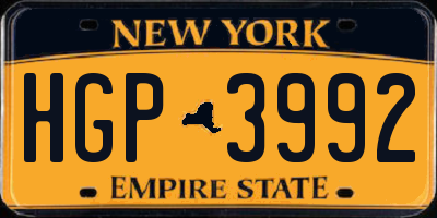 NY license plate HGP3992