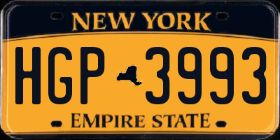 NY license plate HGP3993