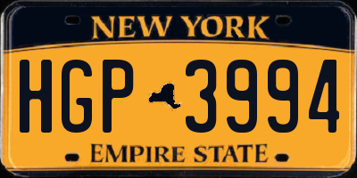 NY license plate HGP3994