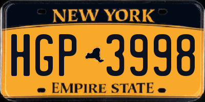 NY license plate HGP3998