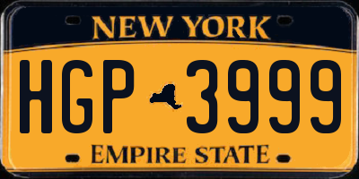 NY license plate HGP3999