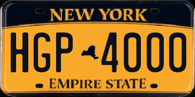 NY license plate HGP4000