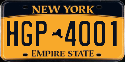 NY license plate HGP4001