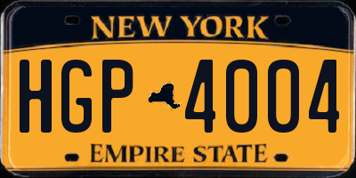 NY license plate HGP4004