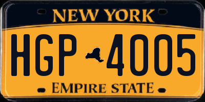 NY license plate HGP4005