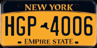 NY license plate HGP4006