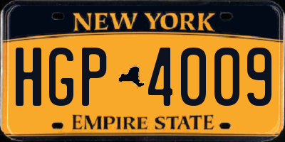 NY license plate HGP4009