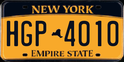 NY license plate HGP4010