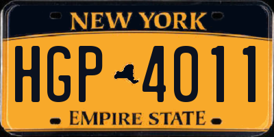 NY license plate HGP4011