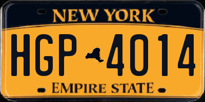 NY license plate HGP4014