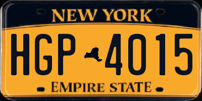 NY license plate HGP4015