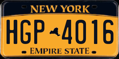 NY license plate HGP4016