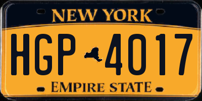 NY license plate HGP4017