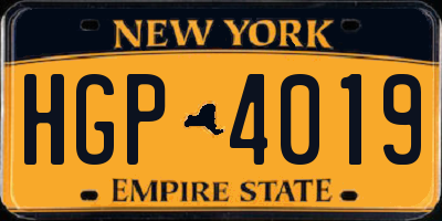 NY license plate HGP4019