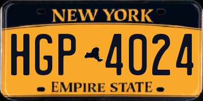 NY license plate HGP4024