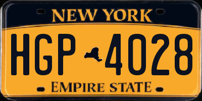 NY license plate HGP4028