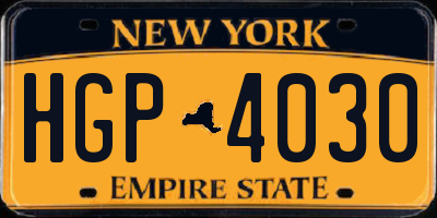 NY license plate HGP4030