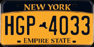 NY license plate HGP4033