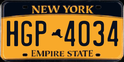 NY license plate HGP4034