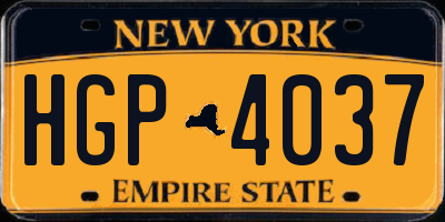 NY license plate HGP4037