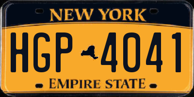 NY license plate HGP4041