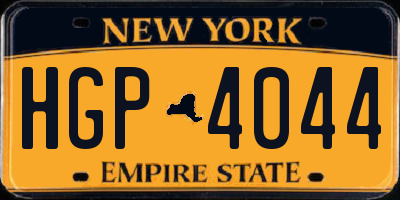 NY license plate HGP4044