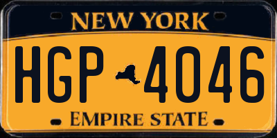 NY license plate HGP4046