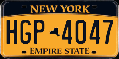 NY license plate HGP4047