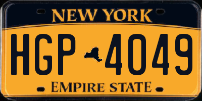 NY license plate HGP4049