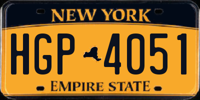 NY license plate HGP4051