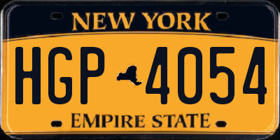 NY license plate HGP4054