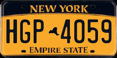 NY license plate HGP4059