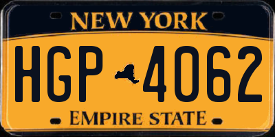 NY license plate HGP4062