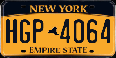 NY license plate HGP4064