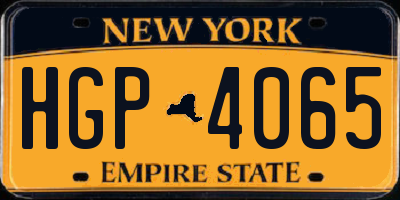 NY license plate HGP4065