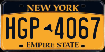 NY license plate HGP4067