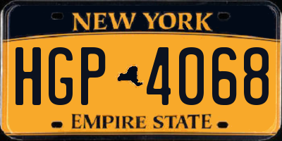 NY license plate HGP4068